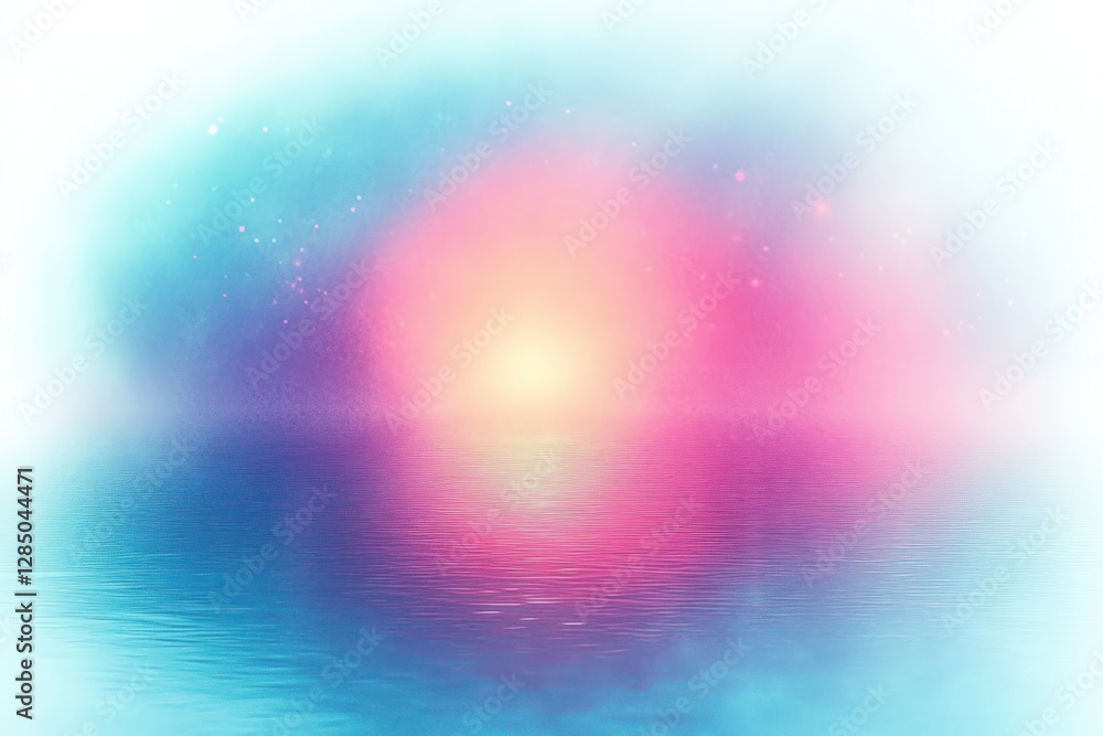 Leinwandbilder Abstract Pastel Gradient Texture with Holographic Effect Soft Noise Blurred Grainy Circle Background