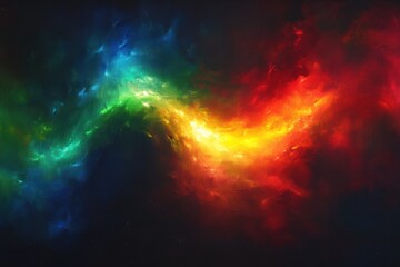 Obraz premium Abstract Colorful Light Refractions and Bokeh Overlay on Black Background with Prism Effects and Soft Brush Strokes