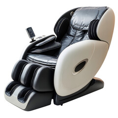A Stylish Ergonomic Massage Chair with Heat Therapy Isolated on Transparent Background