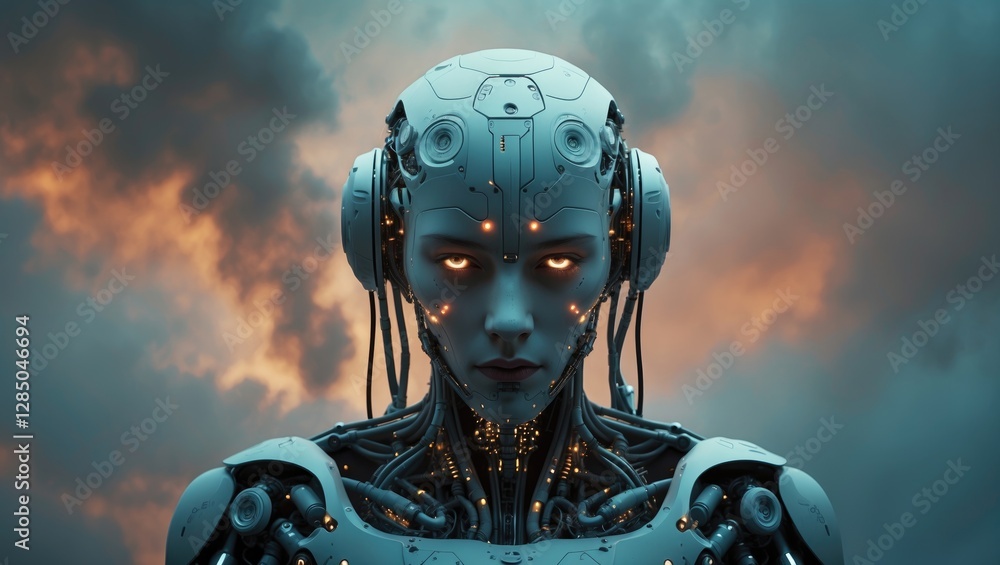 Poster concept of managing the system through ai technology