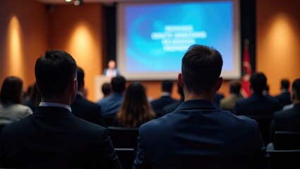 Corporate Seminar and Presentation. Attendees in a conference room. Business and Entrepreneurship.
