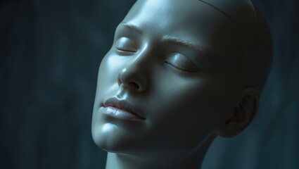 close-up of a plastic head