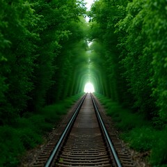 Fototapeta premium Tunnel of Love Path Through Lush Green Trees