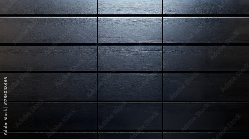 Poster Image of dark rectangular tiles creating a clean and minimalist texture. Dark Rectangular Tiles: A Modern Minimalist Texture