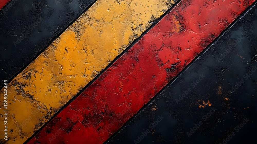 Poster striped textured background. abstract diagonal lines of red, yellow, and black. grunge style. abstra