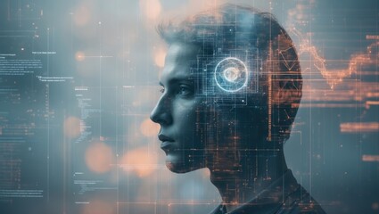 Layered representations of a conceptual digital code design, reflecting artificial intelligence concepts and neural networks.