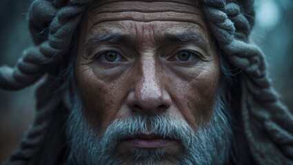 intimate portrait of a bison