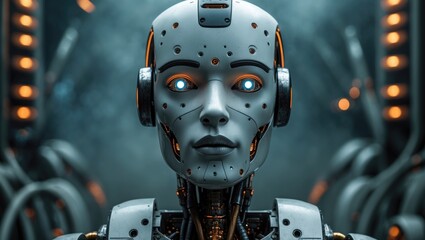 mechanical design of a robot head portrait