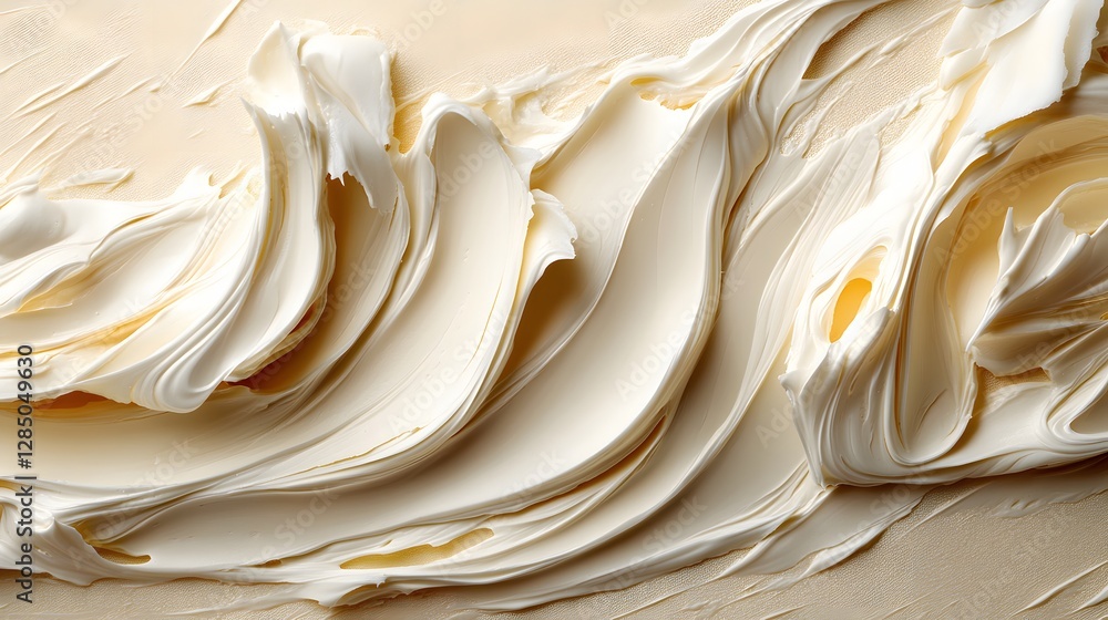 Poster close-up shot of creamy swirls, showcasing texture and color. a visually appealing image perfect for