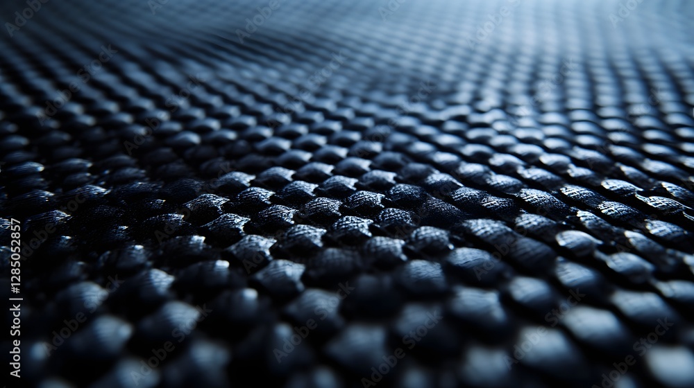 Poster Close-up macro shot of a dark, textured surface. The image showcases a unique pattern and deep shades of blue, ideal as an abstract background or design element. Abstract Dark Textured Surface