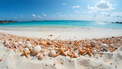 Beautiful Tropical Beach Seashells Starfish Summer Vacation Paradise