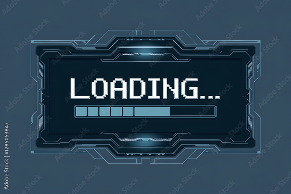 Poster futuristic loading screen interface digital progress bar animation