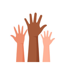 Raised Hands Minimalist Illustration – Symbol of Unity & Celebration