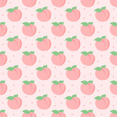 Peach Pattern – Soft and Sweet Fruit Illustration Background