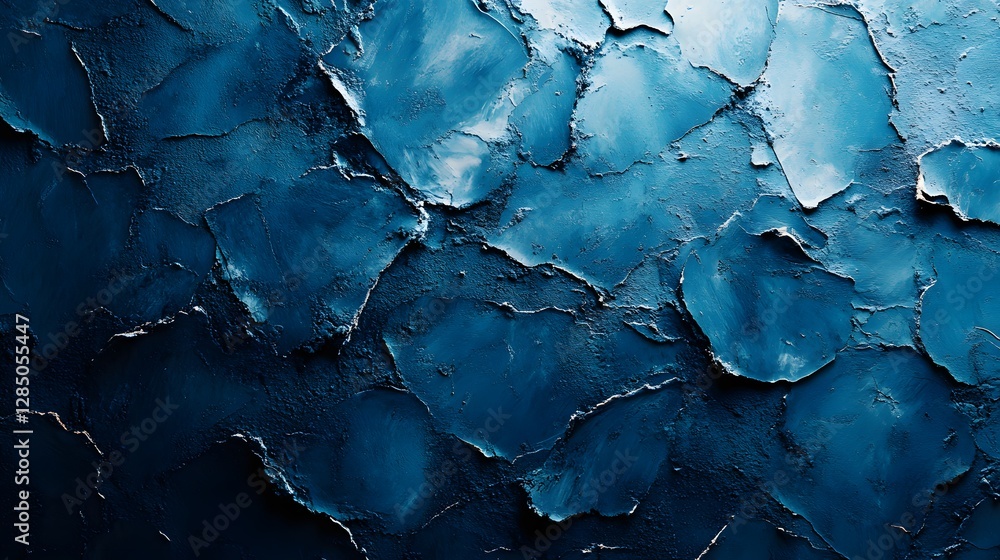 Poster close-up view of a textured blue wall, featuring a rich cobalt hue and abstract patterns. abstract b