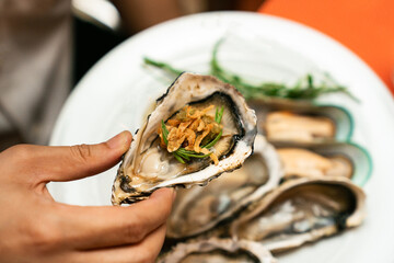 Fresh Oyster with Thai Toppings – Gourmet Seafood Delight