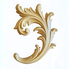 an ornate, carved wooden applique with a floral and leaf design, typically used for decorative purposes in furniture or architectural elements.