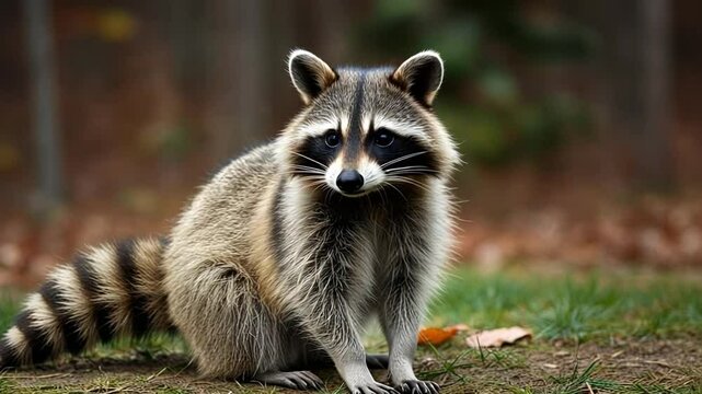 A cute and adorable raccoon with a blurred background