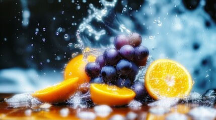 fresh fruits in water