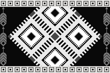 Navajo tribal . Native American ornament. Ethnic South Western decor style. Boho geometric ornament.  Mexican blanket, rug. Woven carpet illustration.