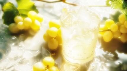 green grapes in a glass