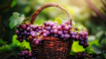 bunch of grapes in a basket