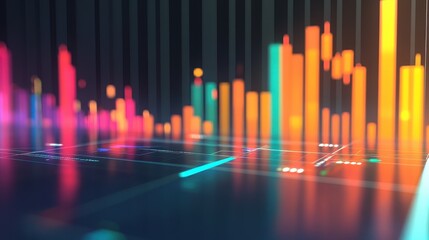 Risk and reward financial chart flat design front view investment strategy theme 3D render complementary color scheme