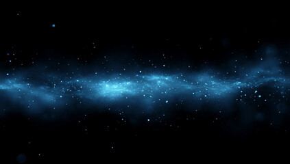 Obraz premium Abstract blue background featuring digital particles, glowing dots, and waves