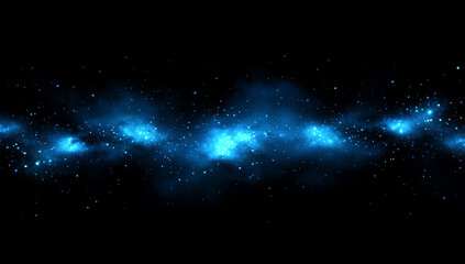 Fototapeta premium Abstract technology background with blue digital particles and glowing waves