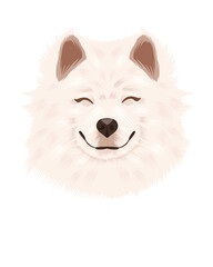 Smiling Samoyed Dog – Happy Fluffy Dog Illustration