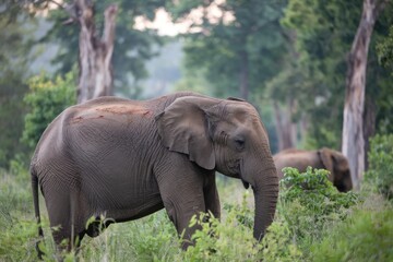 Peaceful Wildlife Portrait in Lush Green Habitat with Muted Colors & Natural Light - Documentary Style