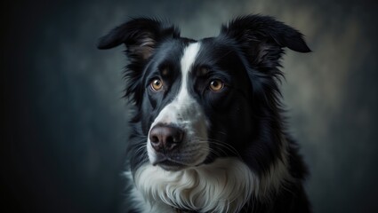 Border collie snapshot poised for commands.