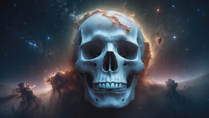 skull-shaped nebula in the cosmos