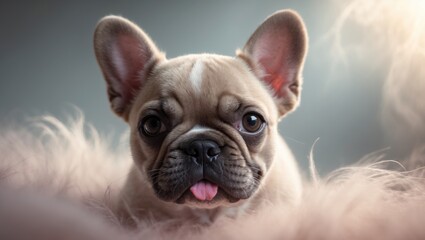 portrait of a french bulldog puppy face