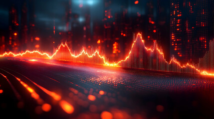 Abstract Financial Chart Showing Market Fluctuations and Economic Trends
