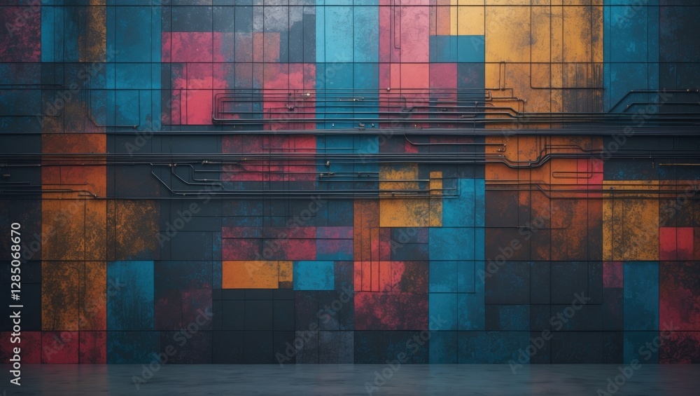 Poster abstract modern backdrop featuring a vibrant network design; dynamic and quick abstraction.