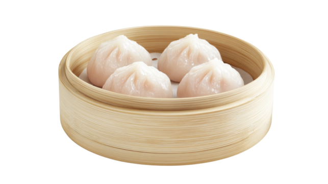 chinese dim sum dumplings isolated on white background