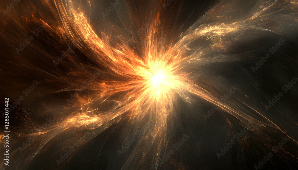 Aufkleber abstract fiery explosion emanating from a central point in space