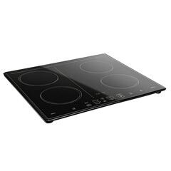 Stylish Energy Efficient Induction Cooktop Isolated on Transparent Background