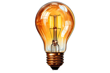 Hand drawn of light bulb drawing sketch lightbulb isolated on transparent background

