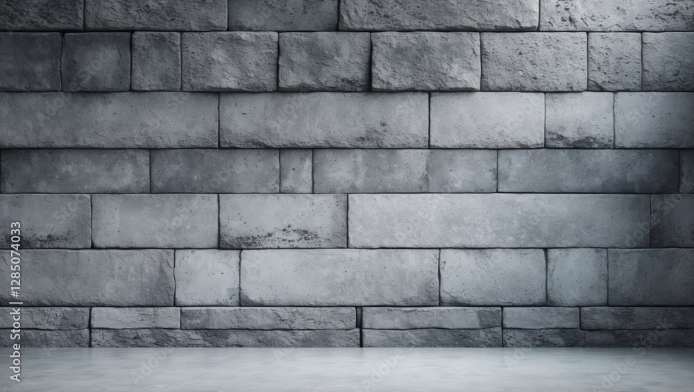 Poster seamless pattern of light gray concrete. a stone wall serving as a backdrop with a horizontal distre