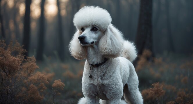 Elegant white poodle
