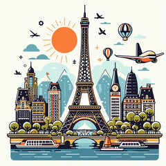 eiffel tower vector illustration