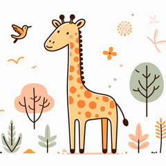 giraffe animal vector illustration
