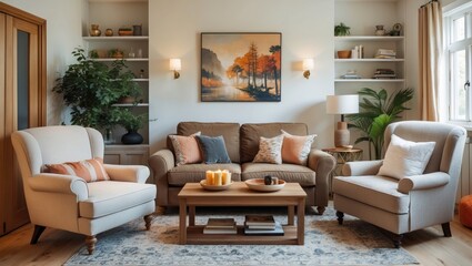 Cozy living room featuring a comfortable sofa and armchair