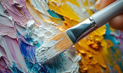 Obraz premium Capturing the essence of artistic expression with vibrant strokes