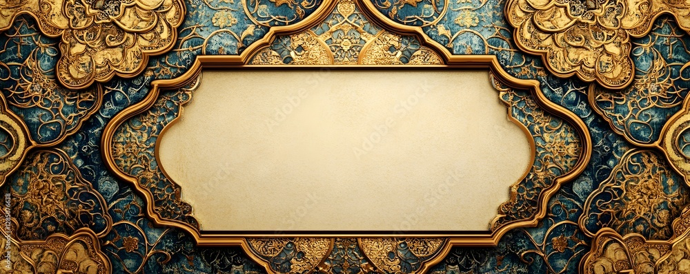 Poster ornate frame with space for text surrounded by patterns