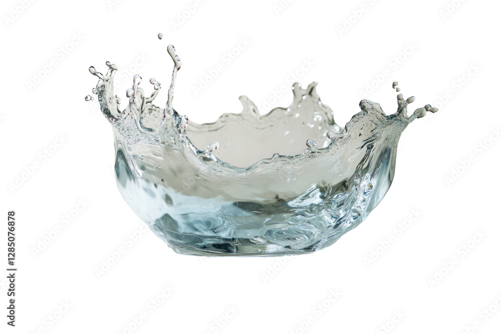 Aufkleber a dramatic splash of water with visible droplets reflecting light, creating a sense of movement and 