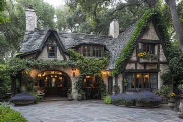 Charming Stone Cottage nestled in Lush Forest Setting