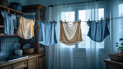 vector icon representation of domestic laundry lines